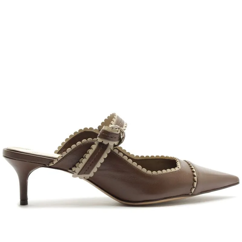 Scarpin Mule Alexandre Birman Couro Marrom Bicolor Recortes NAPPA KISS - RICH BROWN/ - 33