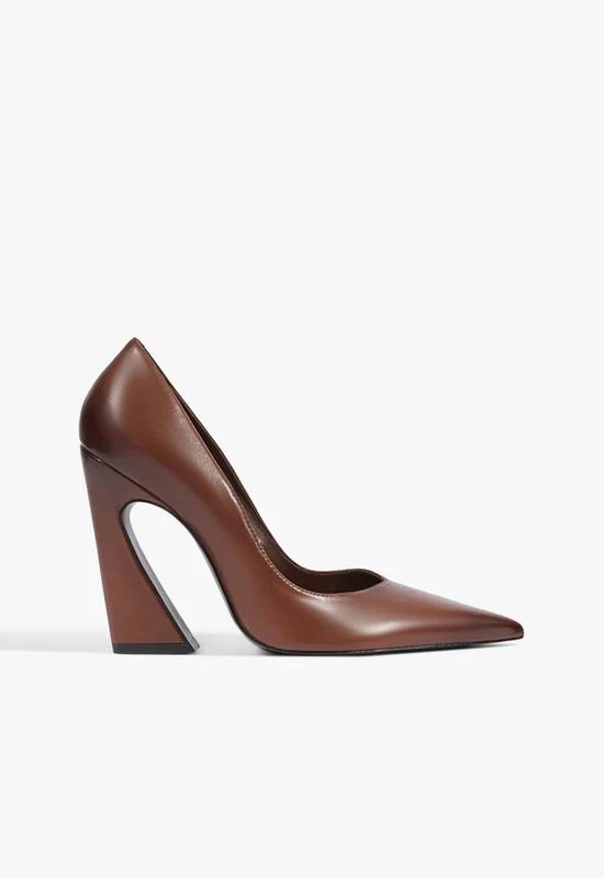 Lexi Block Leather Pump 5.5 / Warm Toffee / Leather
