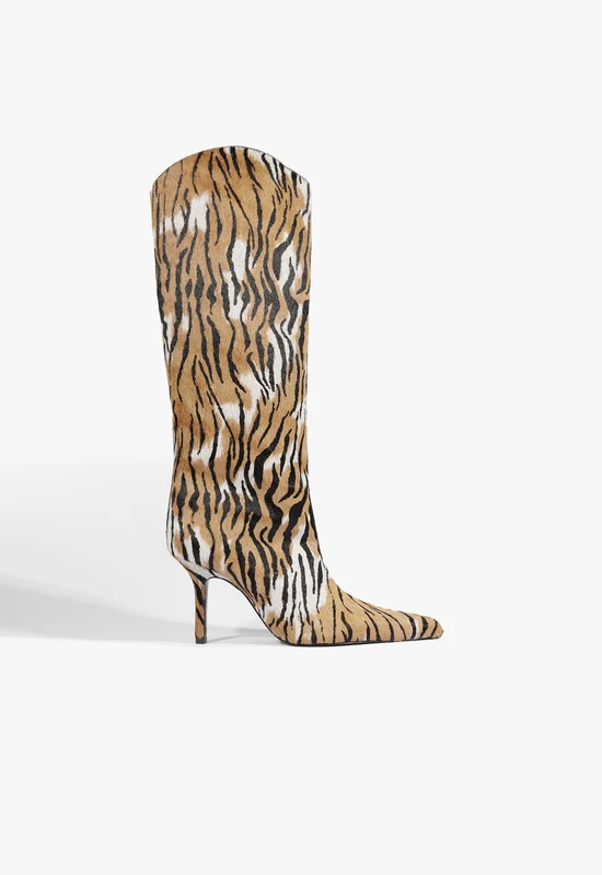 Mary Ellen Hair Calf Boot 7.5 / Animal Print / Hair Calf
