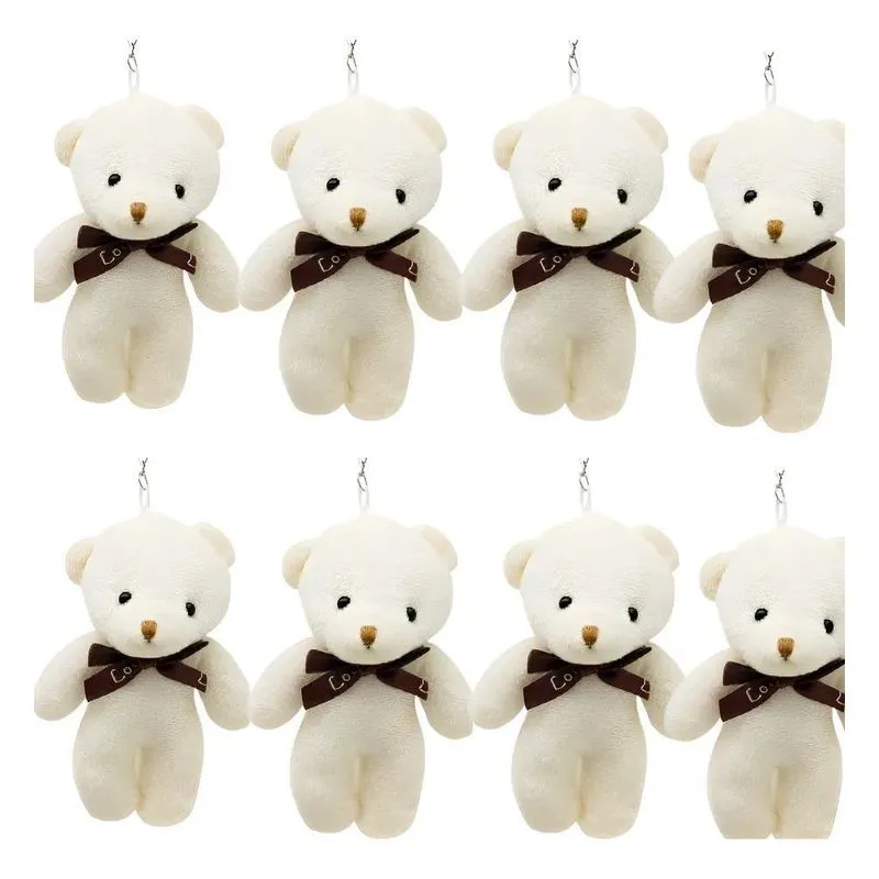 12 Mini Chaveiro De Pelúcia Ursinho Love Fofo Lembranci Bege
