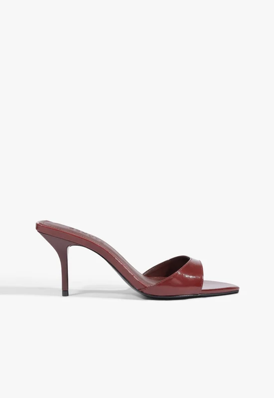 Elodie Leather Sandal 10.5 / Wine Berry / Leather