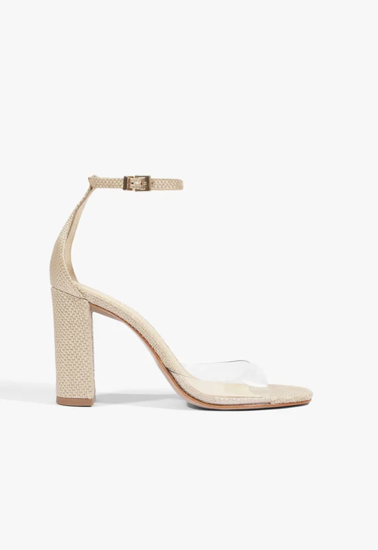 Scarlett Block Vinyl Raffia Sandal 9 / Beige / Synthetic