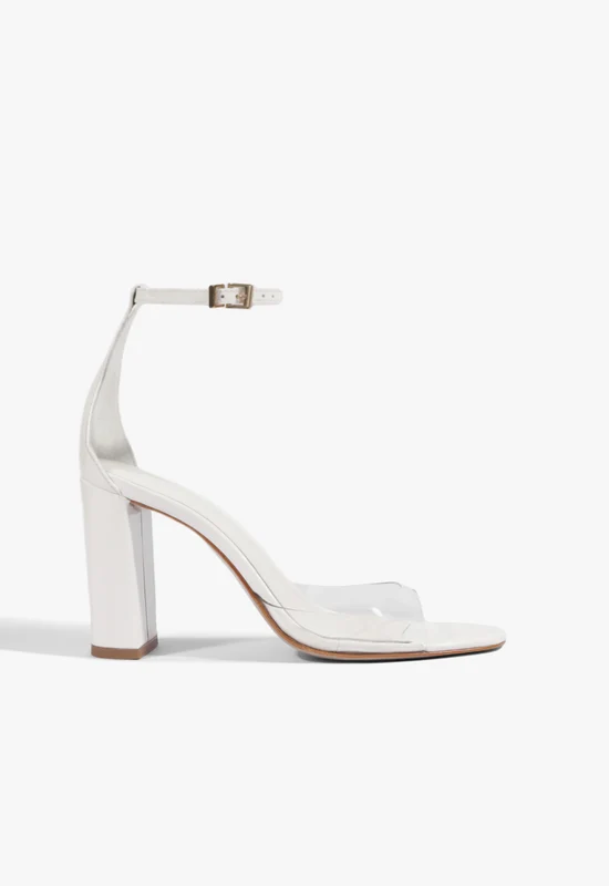 Scarlett Block Vinyl Patent Sandal 11 / White / Patent
