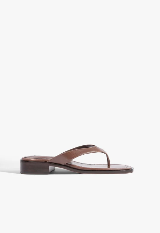 Arya Mid Leather Sandal 7 / Root Brown / Leather