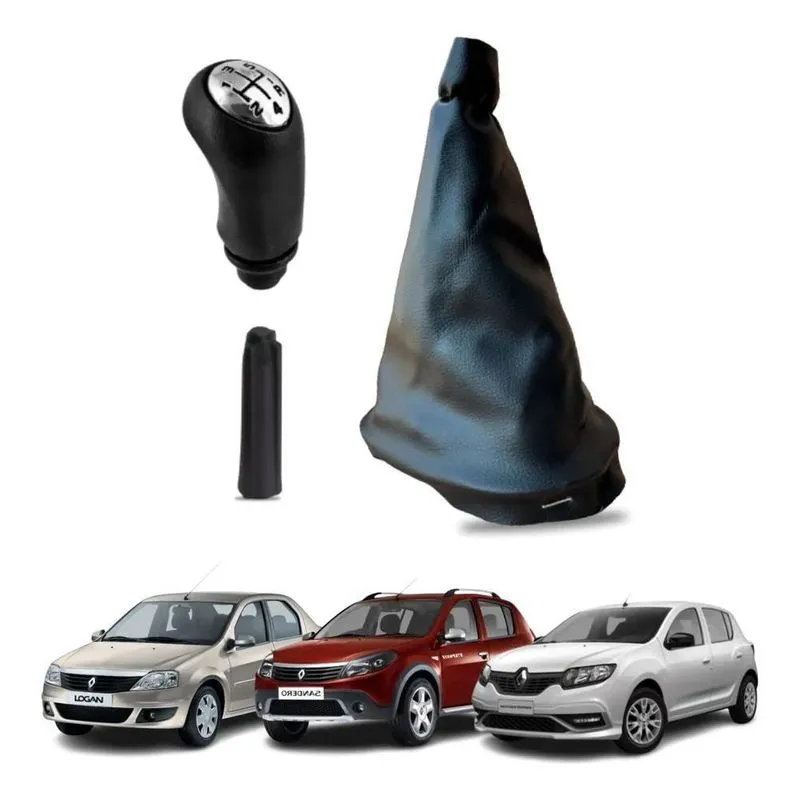 Kit Manopla Coifa Cambio Sandero Logan Duster Stepway