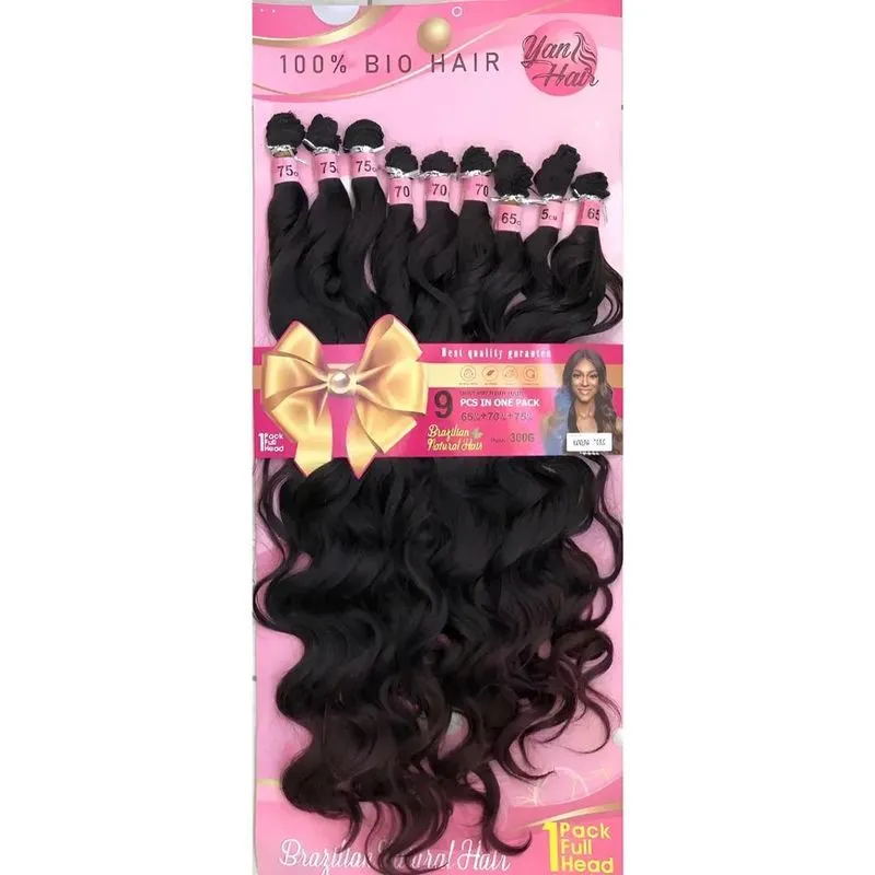 Cabelo Orgânico Ondulado Natural 75cm 300gr - Ombre Marsala