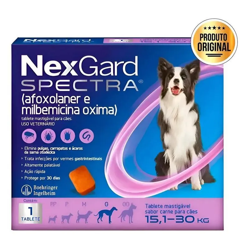 Nexgard Spectra 15,1 A 30kg Antipulgas Carrapato 1 Tablete A