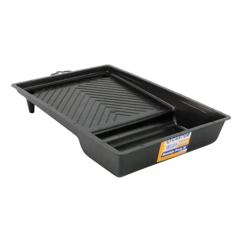 10x Bandeja Para Pintura 300ml Pequena Preta - Castor