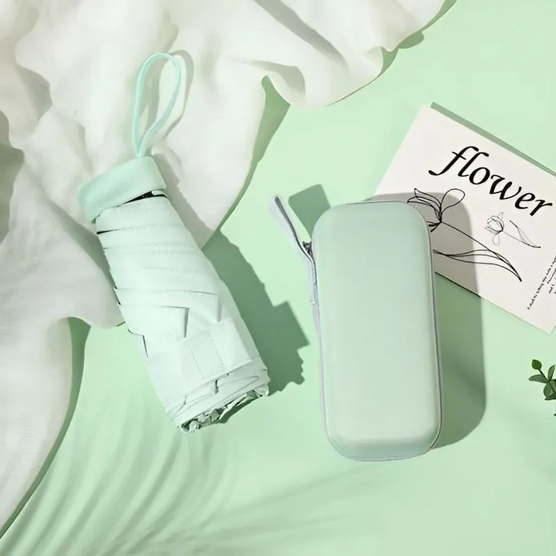 Mini Guarda Chuva Bolsa Cápsula De Bolso Portátil Verde Cor