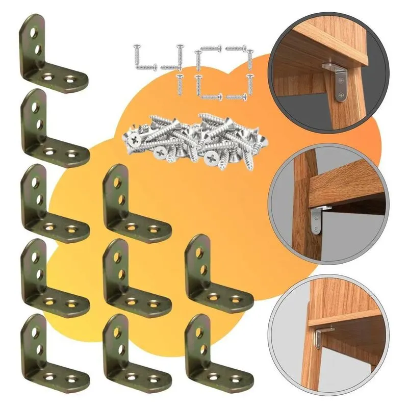 10x Suporte Cantoneira L Moveis 30 X 30 + Parafusos Bicro 10
