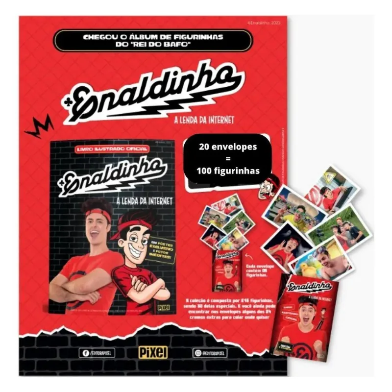 10x Kit 50 Figurinhas Do Álbum Enaldinho A Lenda = 10 Envel