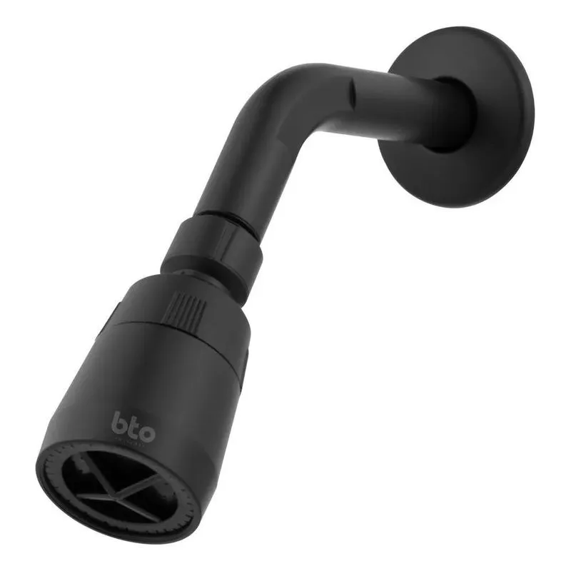 3x Ducha Fria Gás E Solar Jato Forte 4,5cm Black Mate Abs -