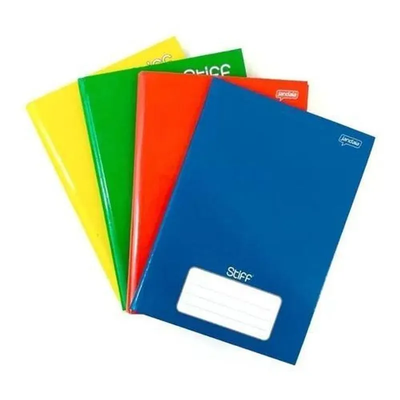 5x Caderno Brochura Capa Dura Grande 96 Folhas Kit 4 Unidade