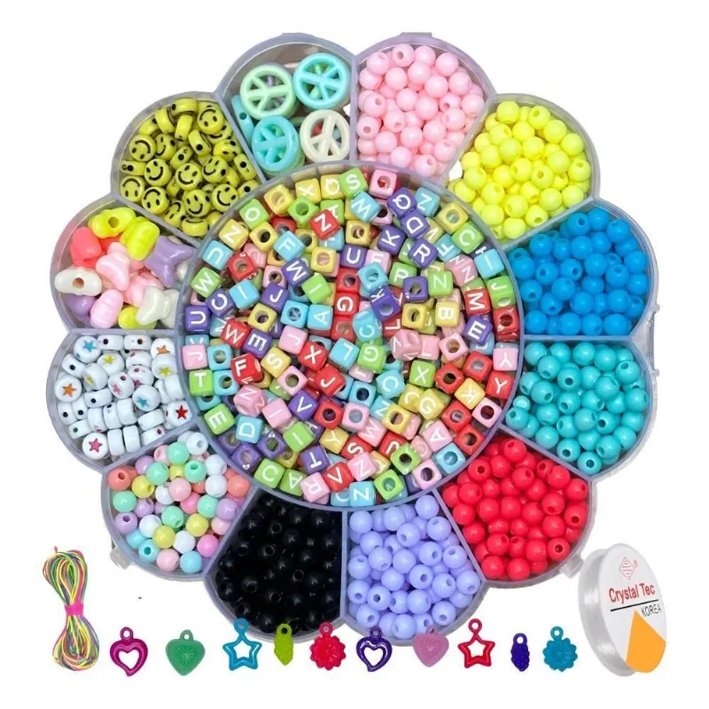 Kit Miçangas Criativas 1500 Pçs + Pingentes - Flor Premium 2