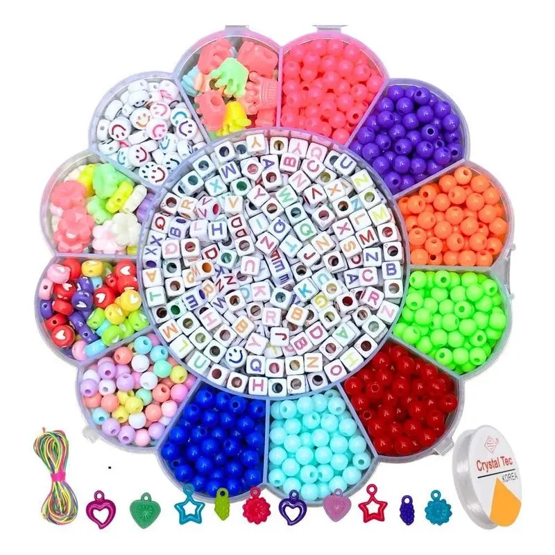 Kit Miçangas Criativas 1500 Pçs + Pingentes - Flor Premium 3