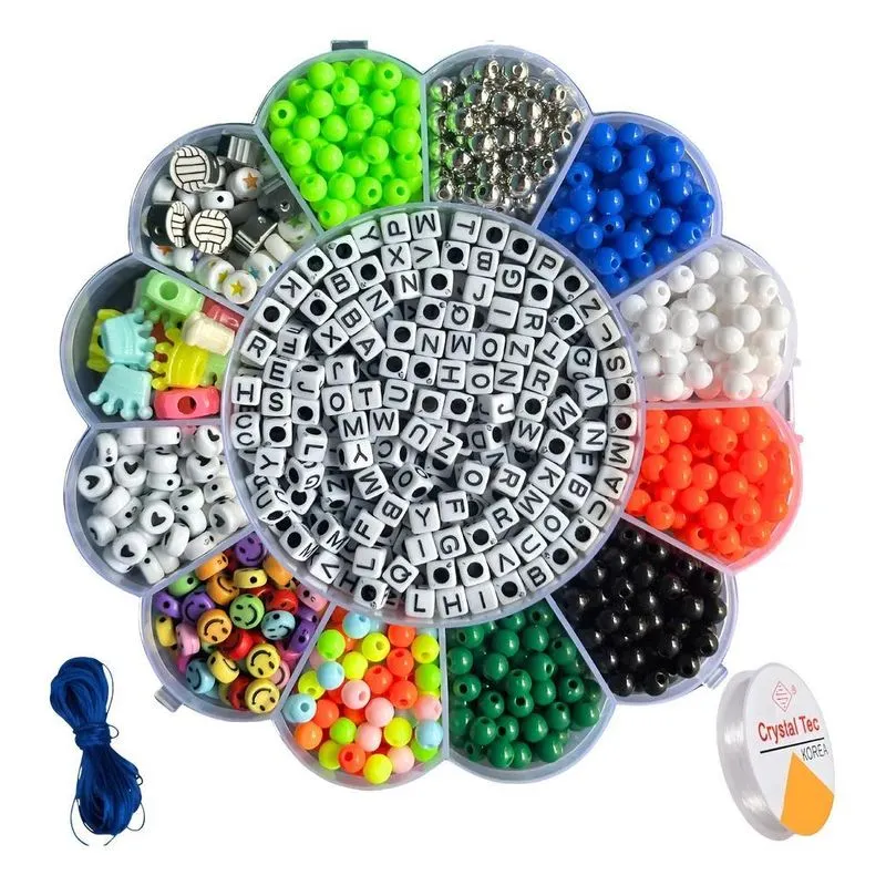 Kit Miçangas Criativas 1500 Pçs + Pingentes: Dive - Letras 1
