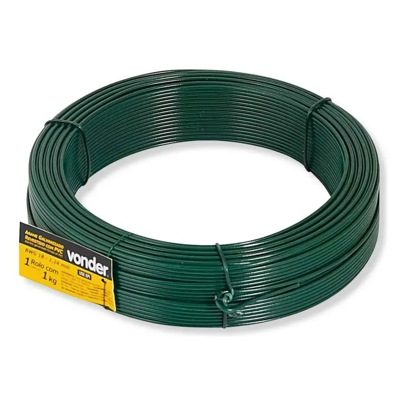 1 Quilo Arame Para Gesso Revestido Pvc Verde Bwg 16 (1,65mm)