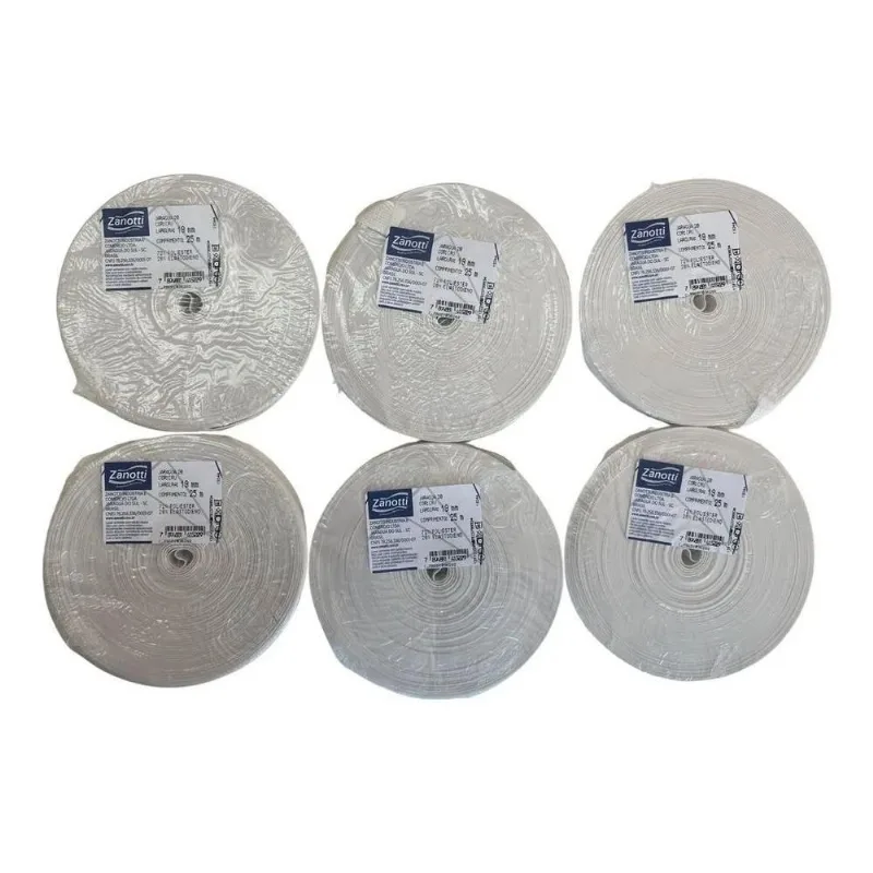 Kit 6 Rolos - Elástico Zanotti Jaraguá 20 Cru/branco 2cm