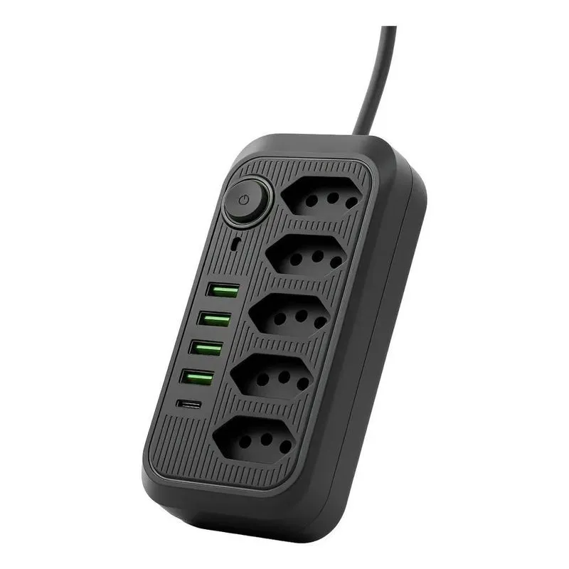 Hub Energia: 5 Tomadas, 4 Usb, 1 Usb-c Pd - Branco 127/220v