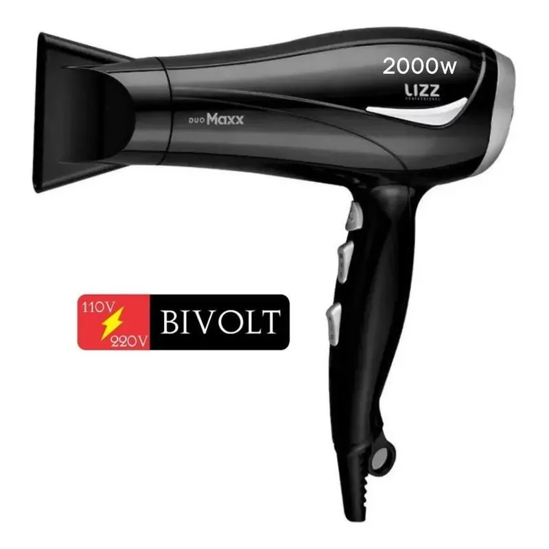 5x Secador Lizz Duo Maxx Preto 2000w - Bivolt Bivolts