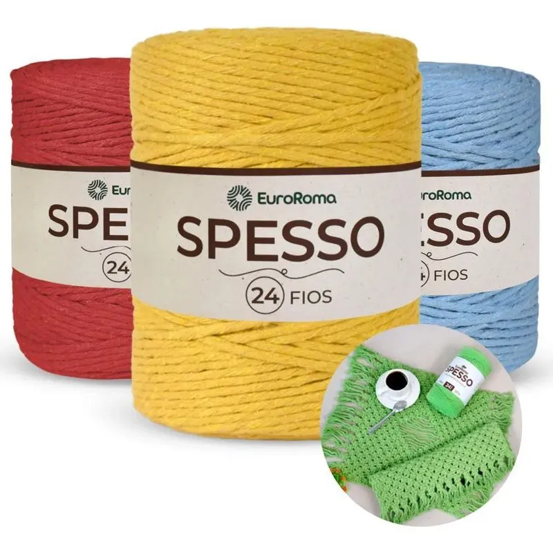 Barbante 24 Fios Spesso Euroroma 1 Kg Macramê Escolha A Cor