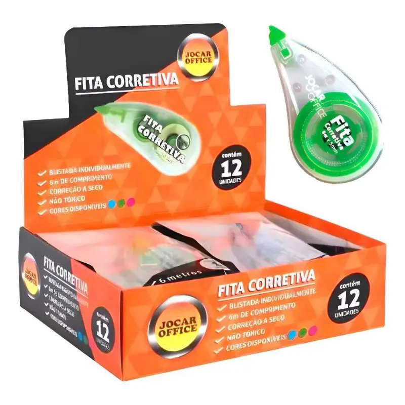 12 Fita Corretivas 6 Metros Escritório Branquinho Escolar -