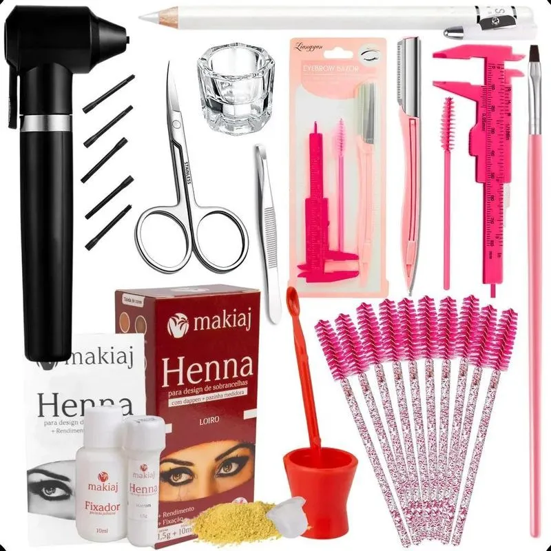 Kit Completo Henna Sobrancelha: Iniciante - Kit Henna Loiro