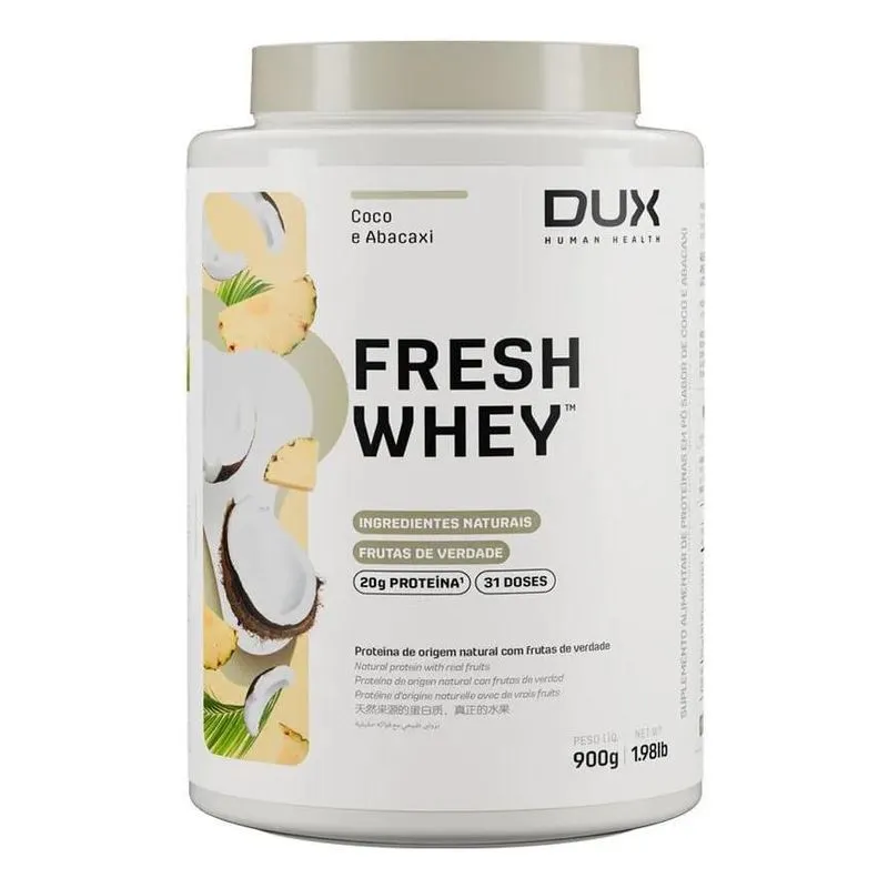 10x Dux Nutrition Freshwhey Coco E Abacaxi - Pote 900g Sabo