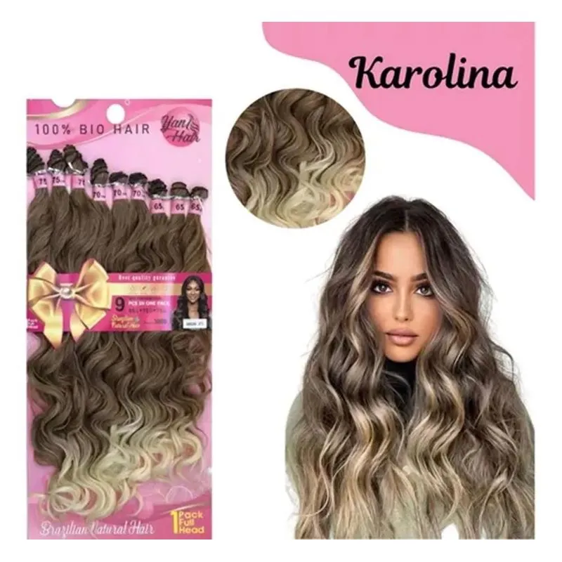 Cabelo Orgânico Ondulado Natural 75cm 300gr - - Ombre Loiro