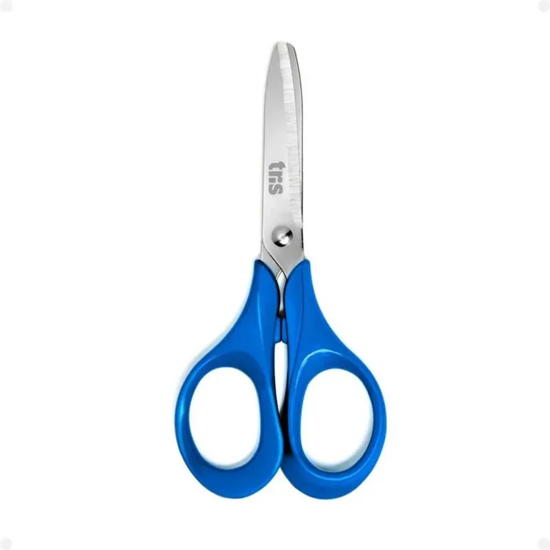 Tesoura Escolar Sem Ponta 13cm Aço Multiuso Ergonômica