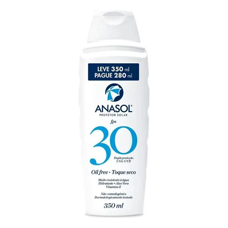 Protetor Solar Loção Fps 30 Oil Free Toque Seco Anasol 350 G