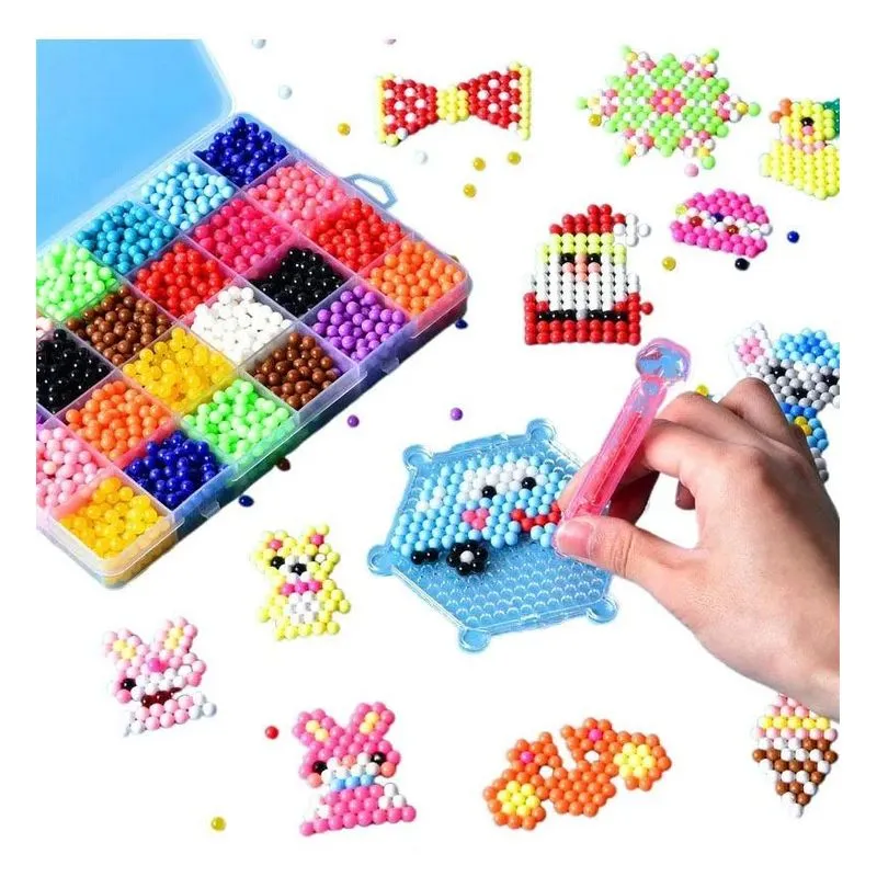 10x Bolinhas Magica 3000 Contas Aquabeads Spray De Agua Com