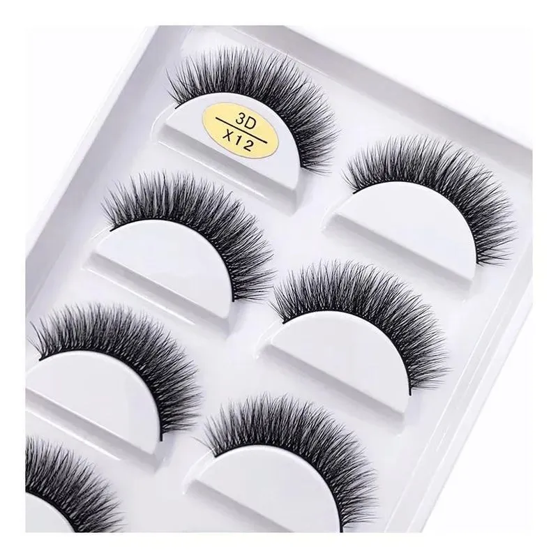 Cílios Postiços Naturais Volume Extra - 5 Pares - X12