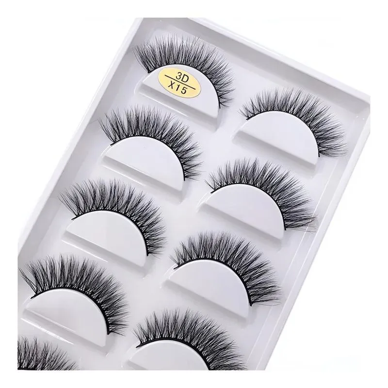 Cílios Postiços Naturais Volume Extra - 5 Pares - X15