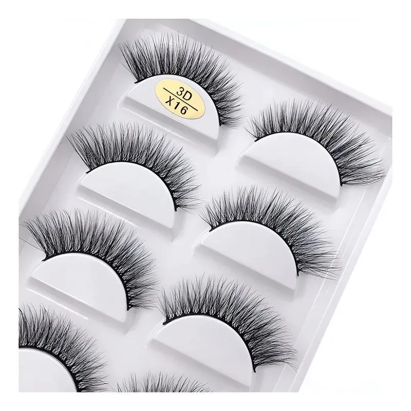 Cílios Postiços Naturais Volume Extra - 5 Pares - X16