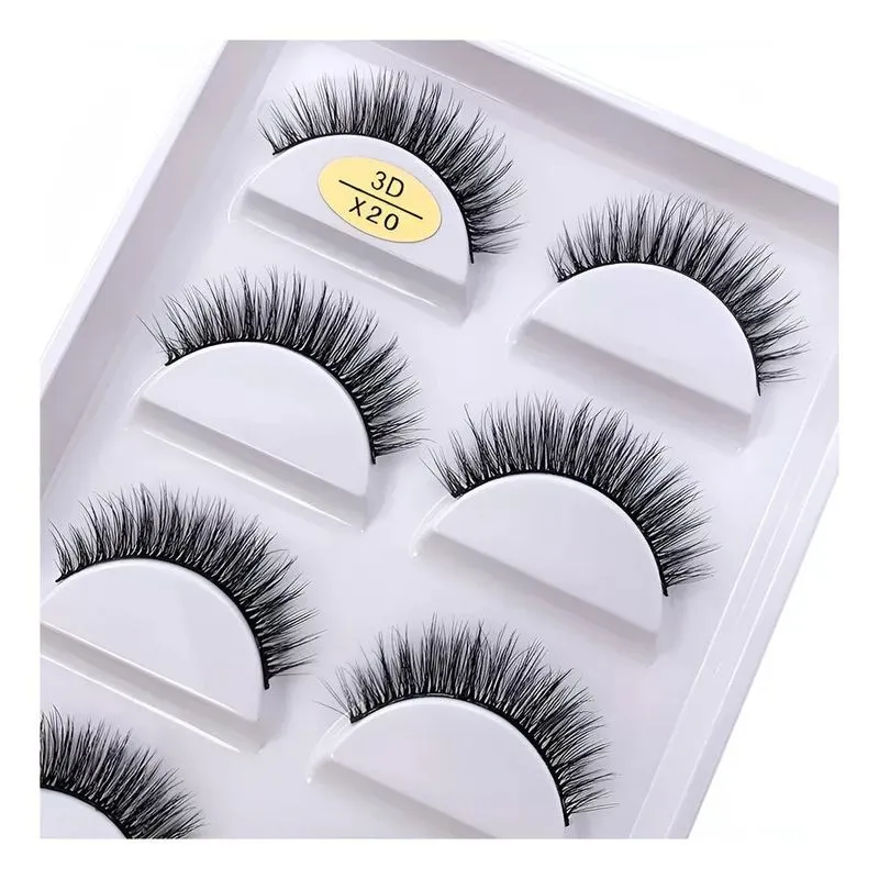 Cílios Postiços Naturais Volume Extra - 5 Pares - X20