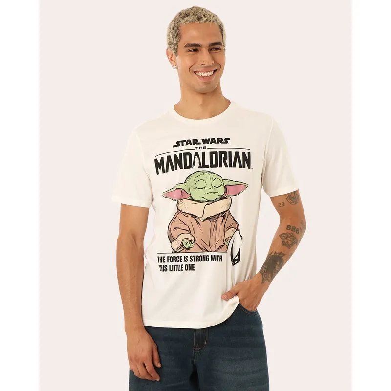 Camiseta Masculina Algodão Disney Star Wars Off White XG