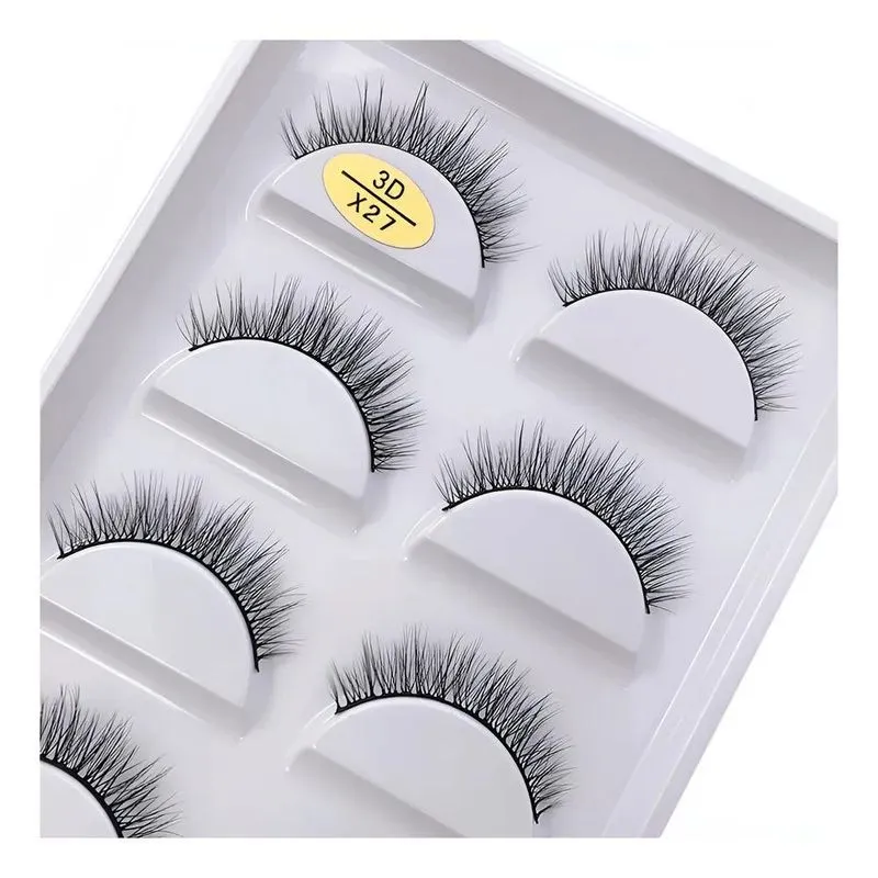 Cílios Postiços Naturais Volume Extra - 5 Pares - X27