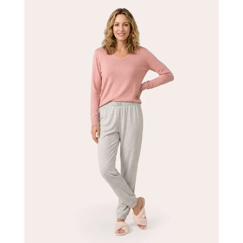 Calça Feminina Pijama Avulsa Moletinho Cinza P
