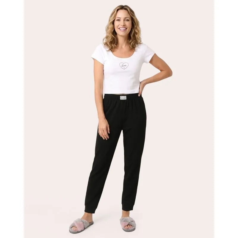 Calça Feminina Pijama Avulsa Moletinho Preto GG