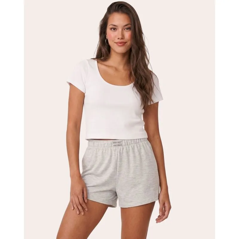 Short Feminino Pijama Avulso Moletinho Cinza M