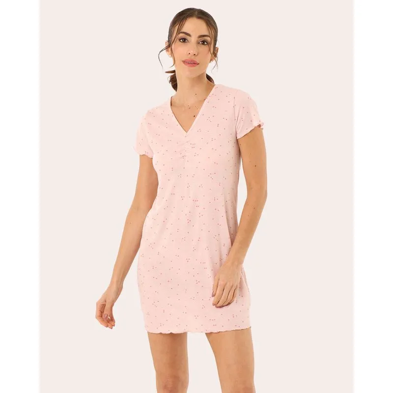 Camisola Feminina Canelada Estampa Floral Rosa G