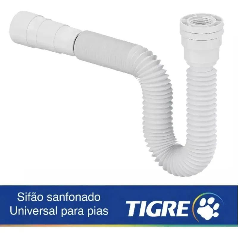 3x Tigre Sifão Ajustável Cor Branco