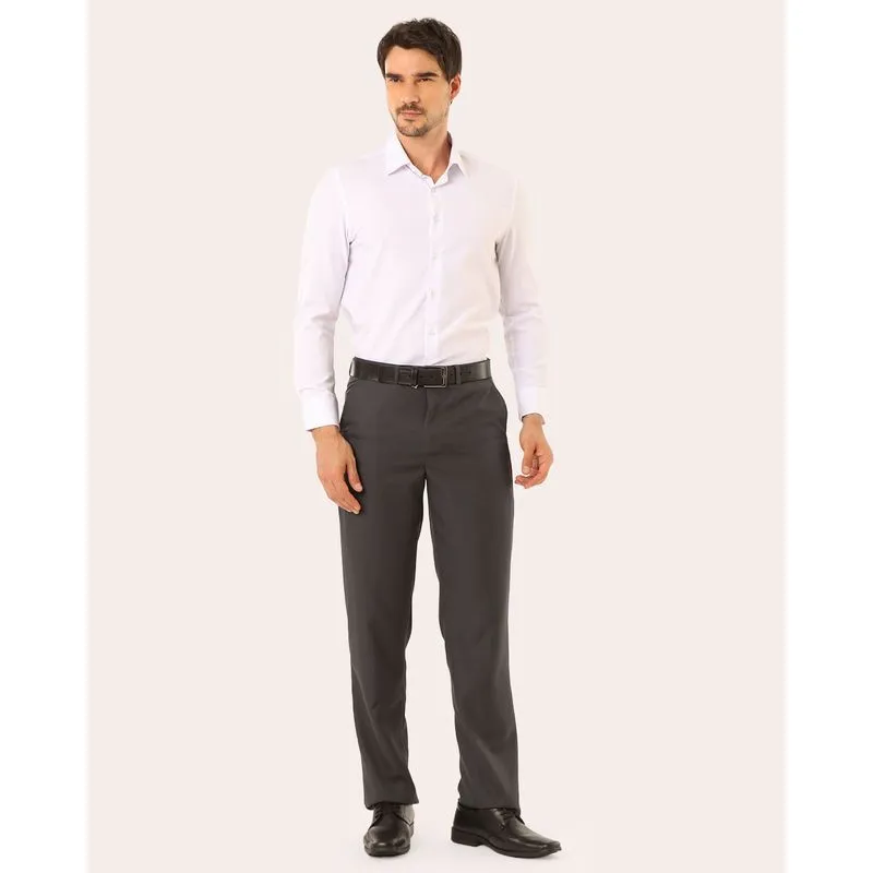 Calça Social Masculina Risca de Giz Cinza 40
