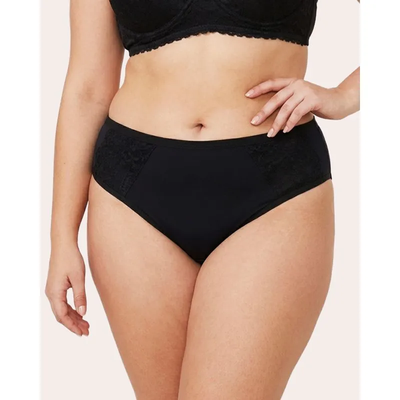 Calcinha Plus Size Tanga Feminina Detalhe Renda Preto 50