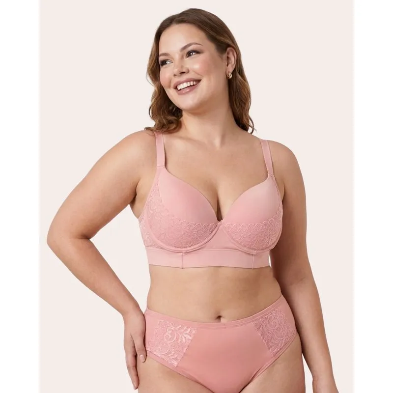 Sutiã Plus Size Feminino Rendado com Base e Bojo Rosa 56