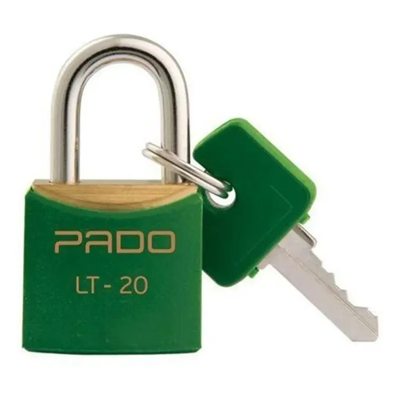 5x Cadeado De Latão 20mm Verde Pado Lt-20