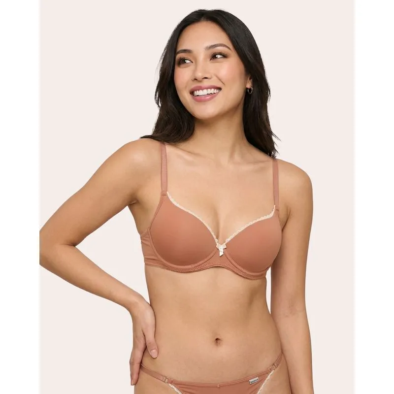 Sutiã Feminina Micro com Base e Bojo Rendado Bege 42