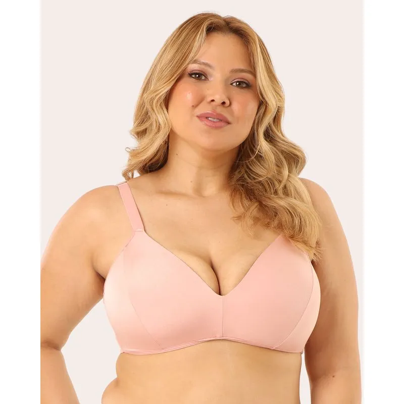 Sutiã Plus Size Feminino Com Base Acetinado Rosa 46