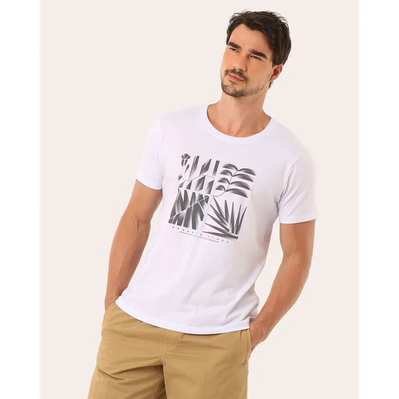 Camiseta Masculina Algodão Manga Curta Branca G